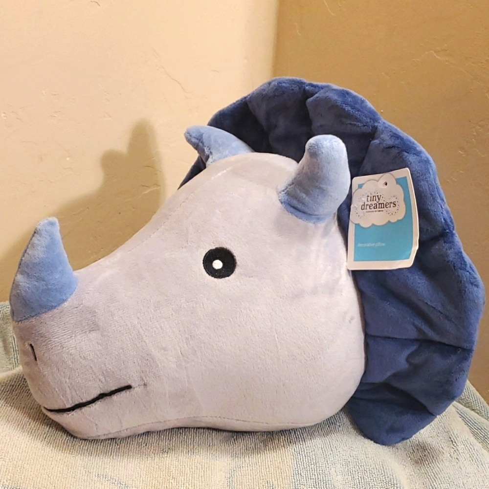 Triceratops Dinosaur plush pillow 11" NWT